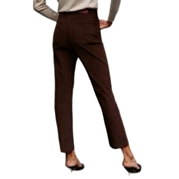 NWT Thakoon Womens Corduroy Straight-Leg Pants Brown Size 8 Designer Minimalist - Picture 2 of 12
